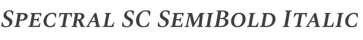 Spectral SC SemiBold Italic style