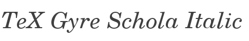 TeX Gyre Schola Italic style